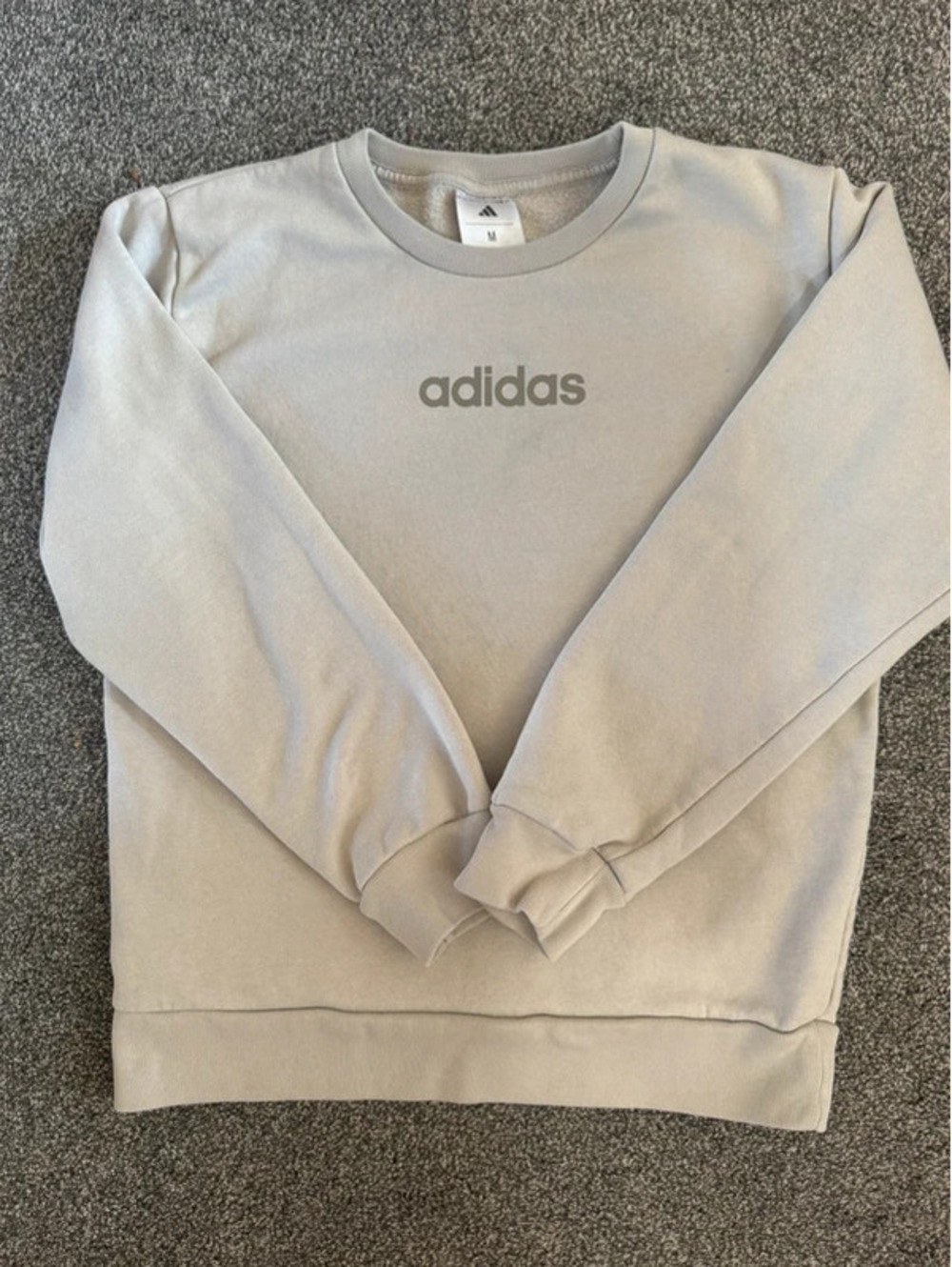 Youth Adidas tan colored pullover crewneck sweatshirt size Medium 10/12